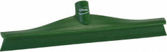 Vikan - 15-3/4" Rubber Blade Floor Squeegee - Single Edge, Green, Plastic Holder - Strong Tooling