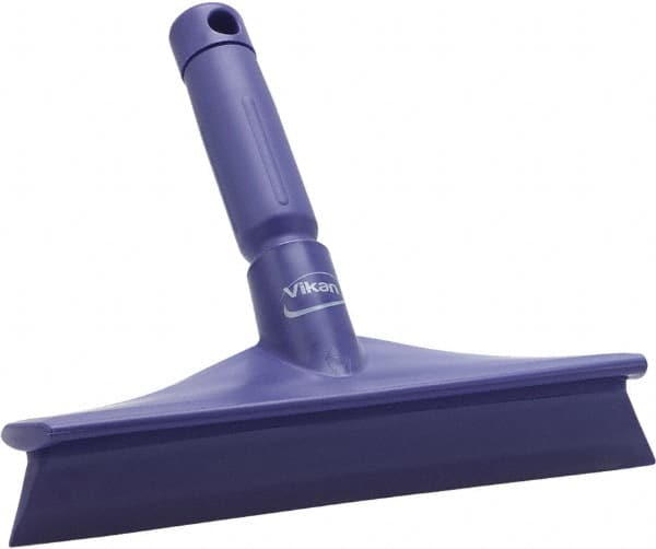 Vikan - 9.84" Rubber Blade Bench Squeegee - Single Edge, Purple, Plastic Holder - Strong Tooling