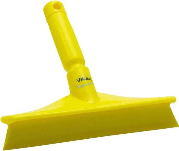 Vikan - 9.84" Rubber Blade Bench Squeegee - Single Edge, Yellow, Plastic Holder - Strong Tooling