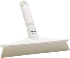 Vikan - 9.84" Rubber Blade Bench Squeegee - Single Edge, White, Plastic Holder - Strong Tooling