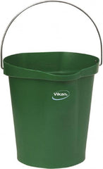 Vikan - 3 Gal, Polypropylene Round Green Single Pail with Pour Spout - Handle Included - Strong Tooling