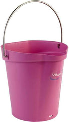 Vikan - 1-1/2 Gal, Polypropylene Round Pink Single Pail with Pour Spout - Handle Included - Strong Tooling