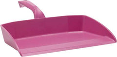 Vikan - 12-1/2" Wide Handheld Dustpan - Plastic Body, 4-1/2" Handle, Pink - Strong Tooling