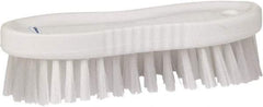 Vikan - 1" Bristle Length, Polyester Scrub Brush - 6-1/4" Long x 7" Wide Head, 7" OAL, White, Polypropylene Block - Strong Tooling