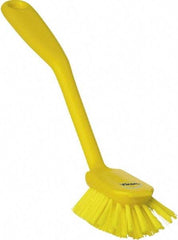 Vikan - 1" Bristle Length, Polyester Food Service Brush - 2-11/16" Long x 1" Wide Head, 10-1/2" OAL, Yellow, Polypropylene Block - Strong Tooling