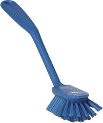 Vikan - 1" Bristle Length, Polyester Food Service Brush - 2-11/16" Long x 1" Wide Head, 10-1/2" OAL, Blue, Polypropylene Block - Strong Tooling