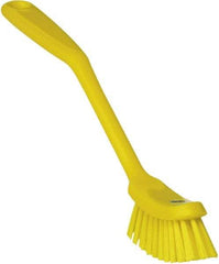 Vikan - 1" Bristle Length, Polyester Food Service Brush - 2-7/8" Long x 1" Wide Head, 11" OAL, Yellow, Polypropylene Block - Strong Tooling