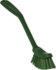 Vikan - 1" Bristle Length, Polyester Food Service Brush - 2-7/8" Long x 1" Wide Head, 11" OAL, Green, Polypropylene Block - Strong Tooling