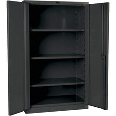 Hallowell - 3 Shelf Locking Storage Cabinet - Steel, 48" Wide x 24" Deep x 60" High, Gray - Strong Tooling