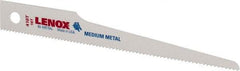 Lenox - 4" Long x 1/2" Thick, Bi-Metal Reciprocating Saw Blade - Straight Profile, 18 TPI, Toothed Edge - Strong Tooling