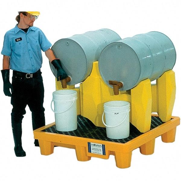 UltraTech - 66 Gal Sump, 1,500 Lb Capacity, 2 Drum, Polyethylene P2 Drum Rack Containment System - 53" Long x 53" Wide x 44-3/4" High, Two-Tier Drum Configuration - Strong Tooling