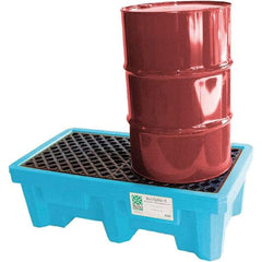 UltraTech - 66 Gal Sump, 3,000 Lb Capacity, 2 Drum, Polyethylene, Fluorinated P2 Spill Pallet, Fluorinated, w/Drain - 53" Long x 29" Wide x 16-1/2" High - Strong Tooling