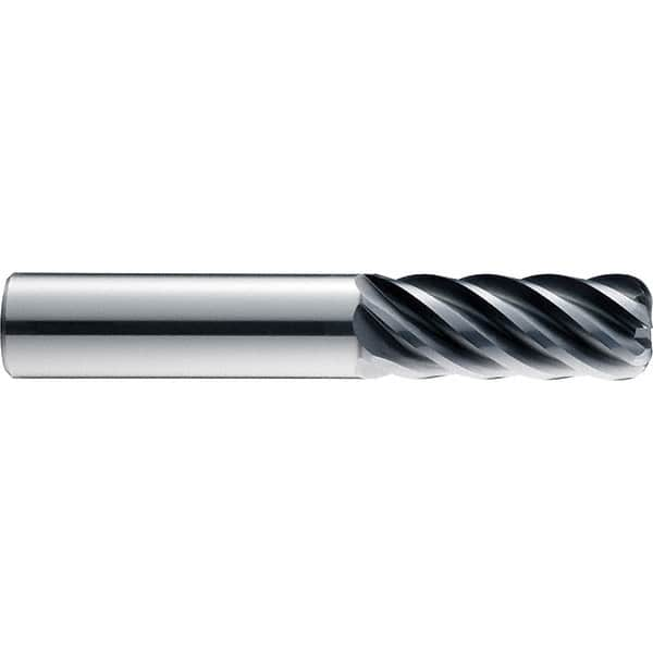 SGS - 1", 6 Flute, Single End, Solid Carbide, 0.19" Corner Radius End Mill - 6" OAL, 41° Helix, 1-1/4" LOC, Right Hand Cut - Strong Tooling