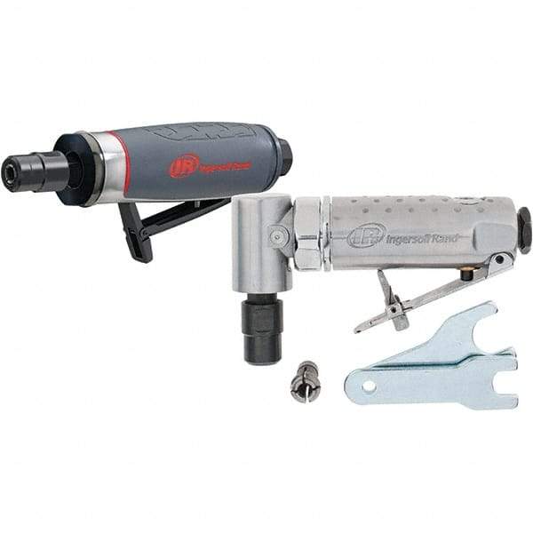 Ingersoll-Rand - 1/4" Collet, Straight Handle, Air Straight Die Grinder - 25,000 RPM, Rear Exhaust, 25 CFM, 0.4 hp, 1/4" Inlet - Strong Tooling