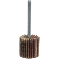 Mounted Flap Wheel: 1″ Face Width, 80 Grit, Aluminum Oxide Coated, Coarse, 20,000 Max RPM