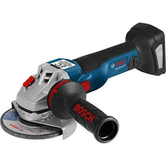 Bosch - 4-1/2" Wheel Diam, 9,000 RPM, Cordless Angle & Disc Grinder - 5/8-11 Spindle, 18 Volts, 6.3 Amps - Strong Tooling