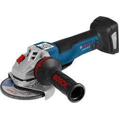 Bosch - 4-1/2" Wheel Diam, 9,000 RPM, Cordless Angle & Disc Grinder - 5/8-11 Spindle, 18 Volts, 6.3 Amps - Strong Tooling