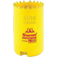 Starrett - 1-5/16" Diam, 1-5/8" Cutting Depth, Hole Saw - High Speed Steel Saw, Toothed Edge - Strong Tooling