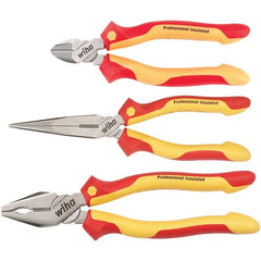 Wiha - Plier Sets Set Type: Cutting Pliers; Insulated Pliers; Wire Stripper Number of Pieces: 3 - Strong Tooling