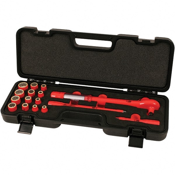 Wiha - 16 Piece Adjustable Torque Wrench & Socket Set - Strong Tooling