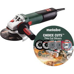 Metabo - 6" Wheel Diam, 8,500 RPM, Corded Angle & Disc Grinder - 5/8-11 Spindle, 120 Volts, 13.5 Amps - Strong Tooling