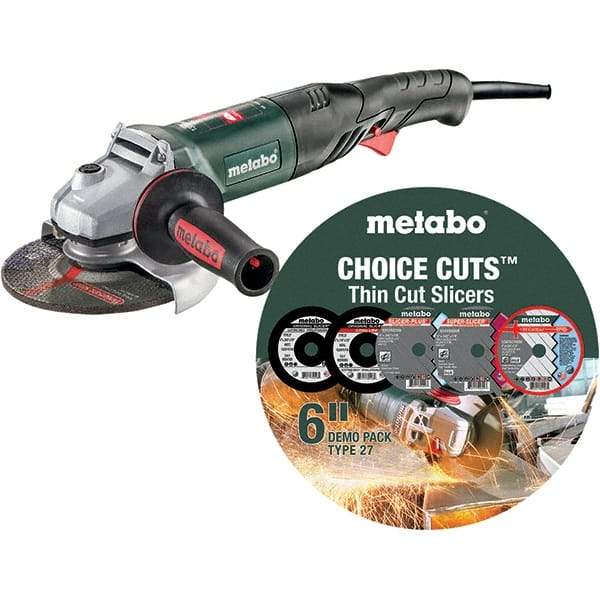 Metabo - 6" Wheel Diam, 9,600 RPM, Corded Angle & Disc Grinder - 5/8-11 Spindle, 120 Volts, 13.2 Amps - Strong Tooling