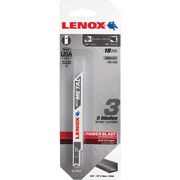 Lenox - Jig Saw Blades Blade Material: Bi-Metal Blade Length (Inch): 3-5/8 - Strong Tooling