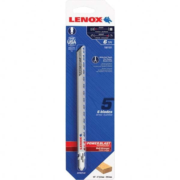 Lenox - Jig Saw Blades Blade Material: Bi-Metal Blade Length (Inch): 6 - Strong Tooling