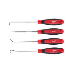 Scribe & Probe Sets; Type: Hook & Pick Scriber Set; Number of Pieces: 4.000; Overall Length: 8.3 in; Includes: Hook; 90 ™ Hook; Straight Pick; Storage Tray; Offset Hook; Number Of Pieces: 4; Contents: Straight Pick, Offset Hook, Hook, 90 Degree Hook; Over