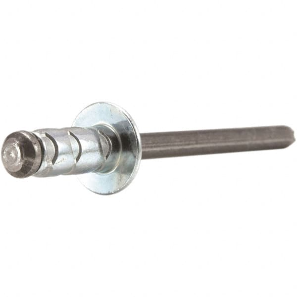 STANLEY Engineered Fastening - Size 4 Dome Head Aluminum Open End Blind Rivet - Aluminum Mandrel, 0.157" to 0.312" Grip, 1/8" Head Diam, 0.129" to 0.142" Hole Diam, 0.078" Body Diam - Strong Tooling