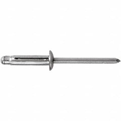 STANLEY Engineered Fastening - Size 6 Dome Head Aluminum Open End Blind Rivet - Aluminum Mandrel, 0.04" to 0.354" Grip, 3/16" Head Diam, 0.197" to 0.207" Hole Diam, - Strong Tooling