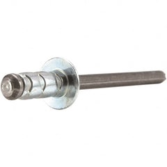 STANLEY Engineered Fastening - Size 4 Dome Head Aluminum Multi Grip Blind Rivet - Aluminum Mandrel, 0.039" to 0.187" Grip, 1/8" Head Diam, 0.129" to 0.142" Hole Diam, 0.078" Body Diam - Strong Tooling