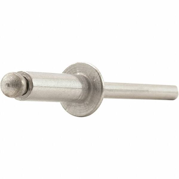 STANLEY Engineered Fastening - Size 4 Dome Head Aluminum Open End Blind Rivet - Aluminum Mandrel, 1/4" Max Grip, 1/8" Head Diam, 0.129" to 0.133" Hole Diam, - Strong Tooling