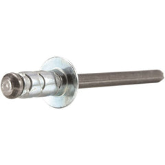 STANLEY Engineered Fastening - Size 4 Dome Head Aluminum Multi Grip Blind Rivet - Steel Mandrel, 0.251" to 0.437" Grip, 1/8" Head Diam, 0.129" to 0.142" Hole Diam, 0.078" Body Diam - Strong Tooling