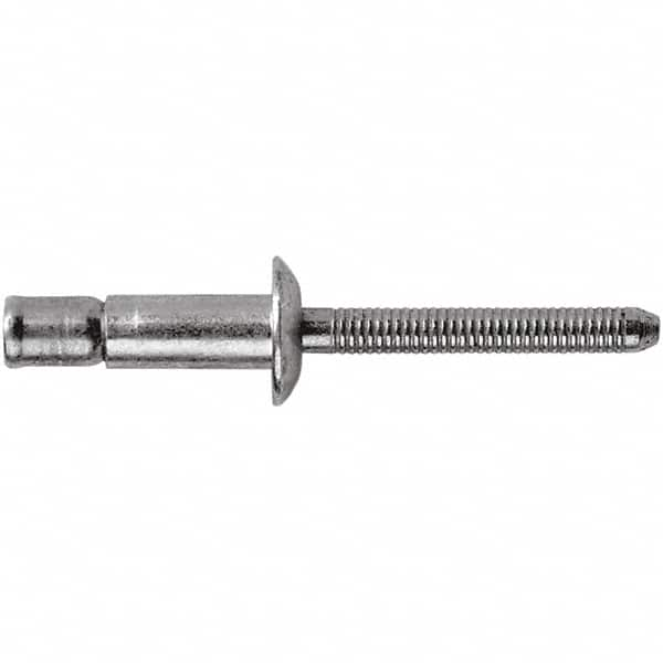 STANLEY Engineered Fastening - Size 8 Dome Head Stainless Steel Structural with Locking Stem Blind Rivet - Stainless Steel Mandrel, 0.08" to 3/8" Grip, 1/4" Head Diam, 0.261" to 0.276" Hole Diam, 0.162" Body Diam - Strong Tooling