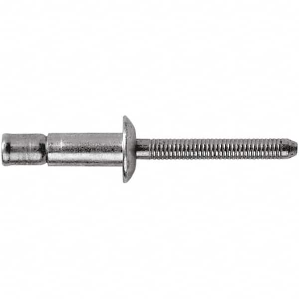 STANLEY Engineered Fastening - Size 8 Dome Head Stainless Steel Structural with Locking Stem Blind Rivet - Stainless Steel Mandrel, 0.08" to 5/8" Grip, 1/4" Head Diam, 0.261" to 0.276" Hole Diam, 0.162" Body Diam - Strong Tooling