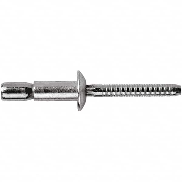 STANLEY Engineered Fastening - Size 8 Dome Head Aluminum Structural with Locking Stem Blind Rivet - Aluminum Mandrel, 0.0799" to 0.6252" Grip, 1/4" Head Diam, 0.261" to 0.276" Hole Diam, 4.11" Body Diam - Strong Tooling