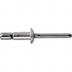 STANLEY Engineered Fastening - Size 8 Dome Head Aluminum Structural with Locking Stem Blind Rivet - Aluminum Mandrel, 0.08" to 3/8" Grip, 1/4" Head Diam, 0.261" to 0.276" Hole Diam, 0.153" Body Diam - Strong Tooling