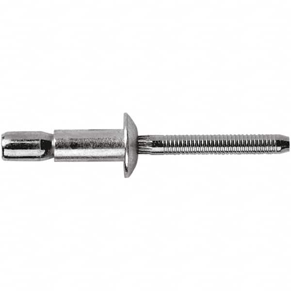 STANLEY Engineered Fastening - Size 8 Dome Head Steel Structural with Locking Stem Blind Rivet - Steel Mandrel, 0.08" to 3/8" Grip, 1/4" Head Diam, 0.261" to 0.276" Hole Diam, 0.153" Body Diam - Strong Tooling