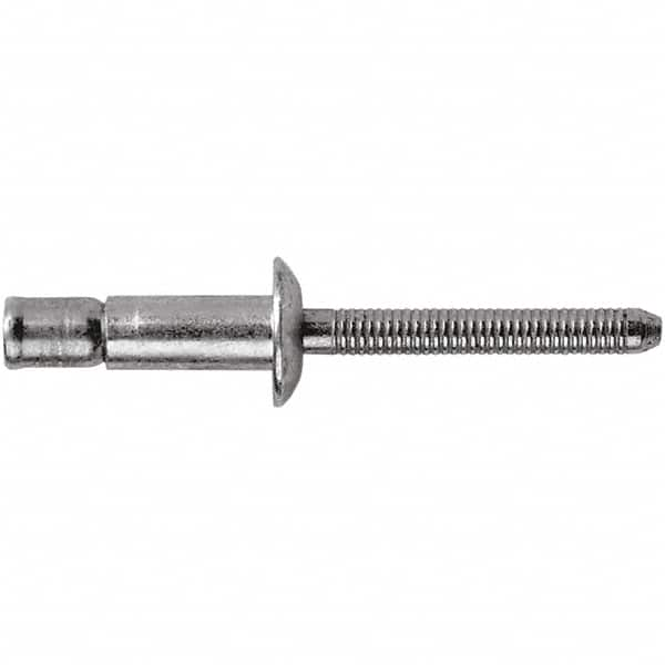 STANLEY Engineered Fastening - Size 8 Dome Head Steel Structural with Locking Stem Blind Rivet - Steel Mandrel, 0.08" to 3/8" Grip, 1/4" Head Diam, 0.261" to 0.276" Hole Diam, 0.162" Body Diam - Strong Tooling