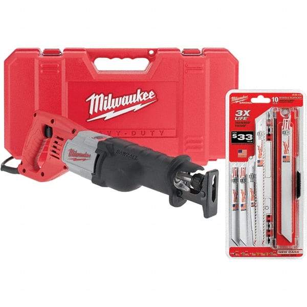 Milwaukee Tool - 3,000 Strokes per min, 1-1/8" Stroke Length Electric Reciprocating Saw - 12 Amps - Strong Tooling