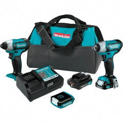 Makita - 12 Volt Cordless Tool Combination Kit - Includes Impact Driver, 3/8" Compact Impact Wrench & Flashlight, Lithium-Ion Battery Included - Strong Tooling