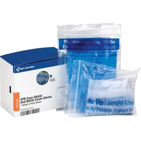 PRO-SAFE - Disposable CPR Masks/Breathers Compatible First Aid Kits: 59491, 59492 Includes: (4) Nitrile Exam Gloves; CPR Mask - Strong Tooling