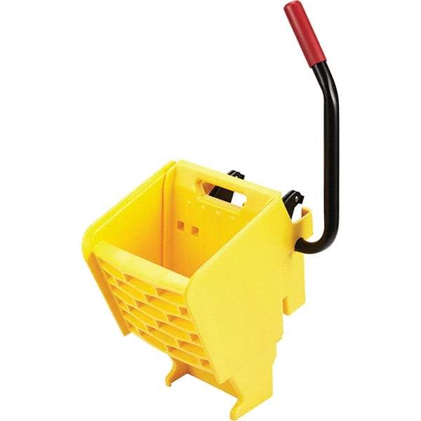 Rubbermaid - 35 Qt Plastic Wringer - 15.8" Long x 31.1" High x 13.4" Wide, Yellow, Metal Handle - Strong Tooling