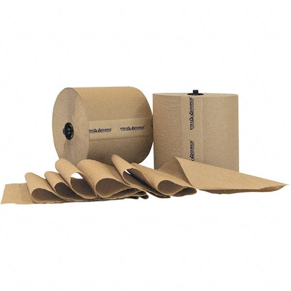 PRO-SOURCE - Hard Roll of 1 Ply Natural Paper Towels - 7-7/8" Wide, 800' Roll Length - Strong Tooling