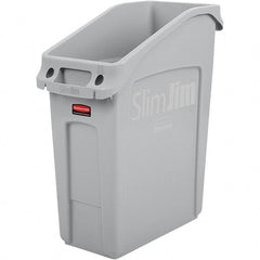 13 Gal Rectangle Gray Trash Can Plastic