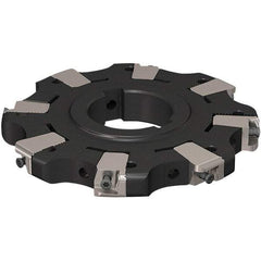 Seco - Arbor Hole Connection, 17/32" Cutting Width, 32.92mm Depth of Cut, 125mm Cutter Diam, 40mm Hole Diam, 4 Tooth Indexable Slotting Cutter - R335.25 Toolholder, XNHQ 1407 Insert, Neutral Cutting Direction - Strong Tooling