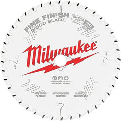 Milwaukee Tool - 6-1/2" Diam, 5/8" Arbor Hole Diam, 40 Tooth Wet & Dry Cut Saw Blade - Tungsten Carbide-Tipped, Fine Finish Action, Standard Round Arbor - Strong Tooling