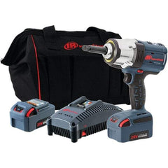 Ingersoll-Rand - 1/2" Drive 20 Volt Pistol Grip Cordless Impact Wrench & Ratchet - 0 to 1,900 RPM, 0 to 2,450 BPM, 1,500 Ft/Lb Torque, 2 Lithium-Ion Batteries - Strong Tooling