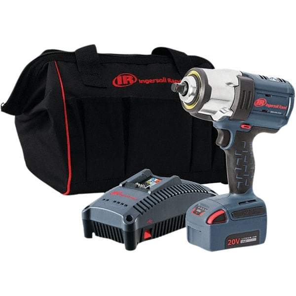 Ingersoll-Rand - 1/2" Drive 20 Volt Pistol Grip Cordless Impact Wrench & Ratchet - 0 to 1,900 RPM, 0 to 2,450 BPM, 1,500 Ft/Lb Torque, 1 Lithium-Ion Battery - Strong Tooling